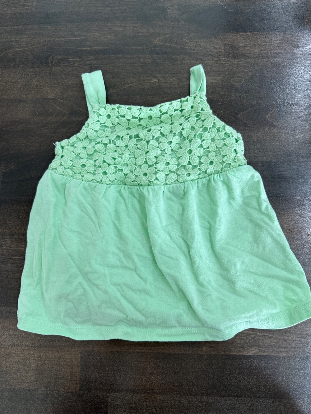 Carter's Mint Green Crochet Yoke Tank Top
